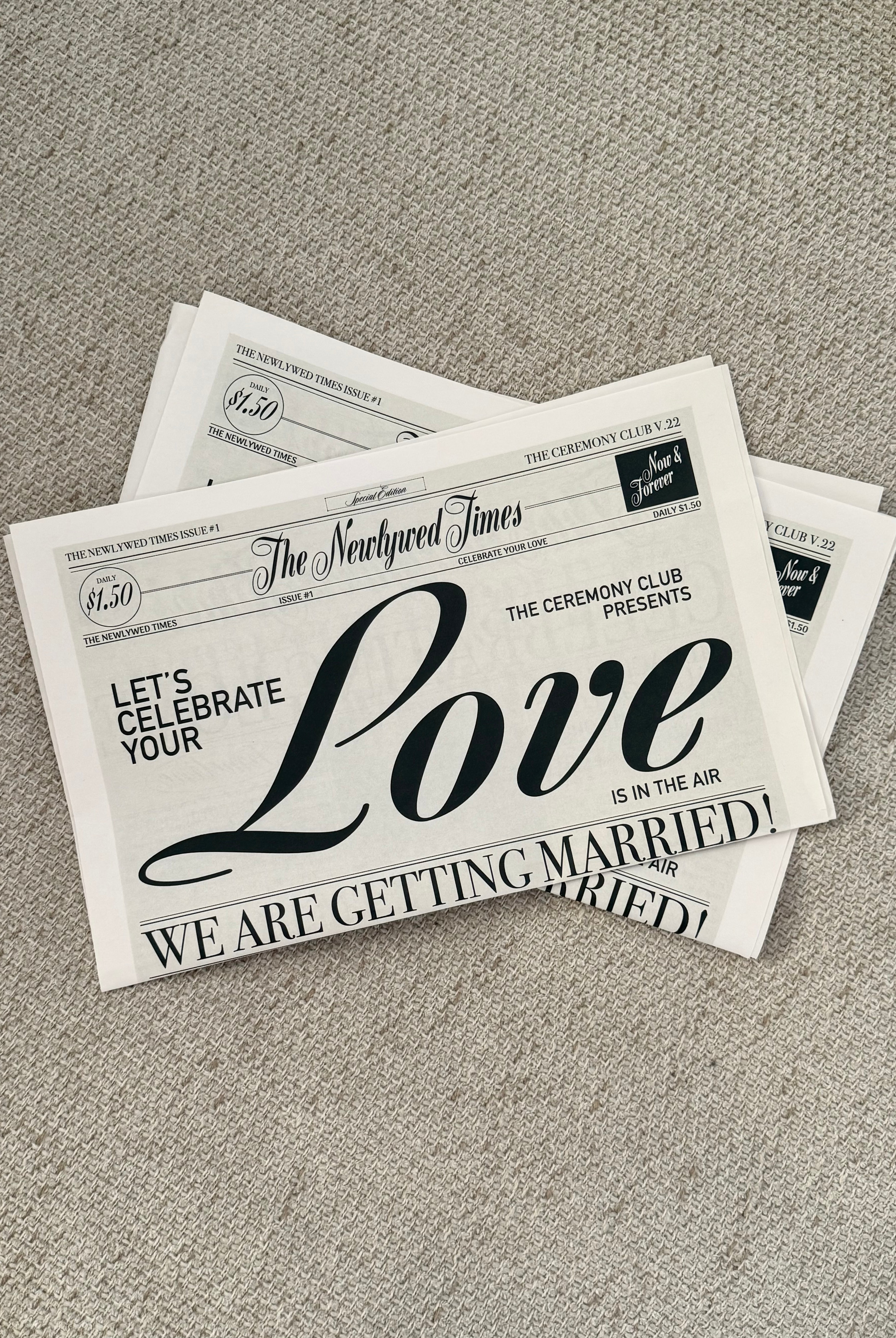 wedding newspaper prop bundle