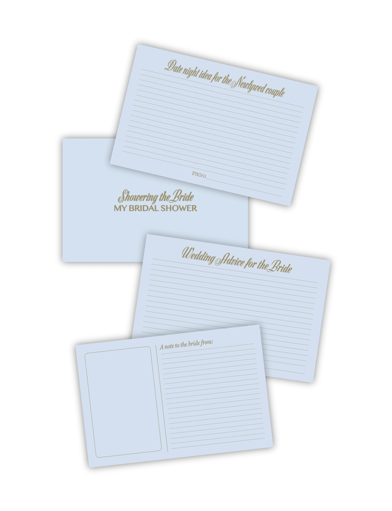 Bridal shower photo album insert pack