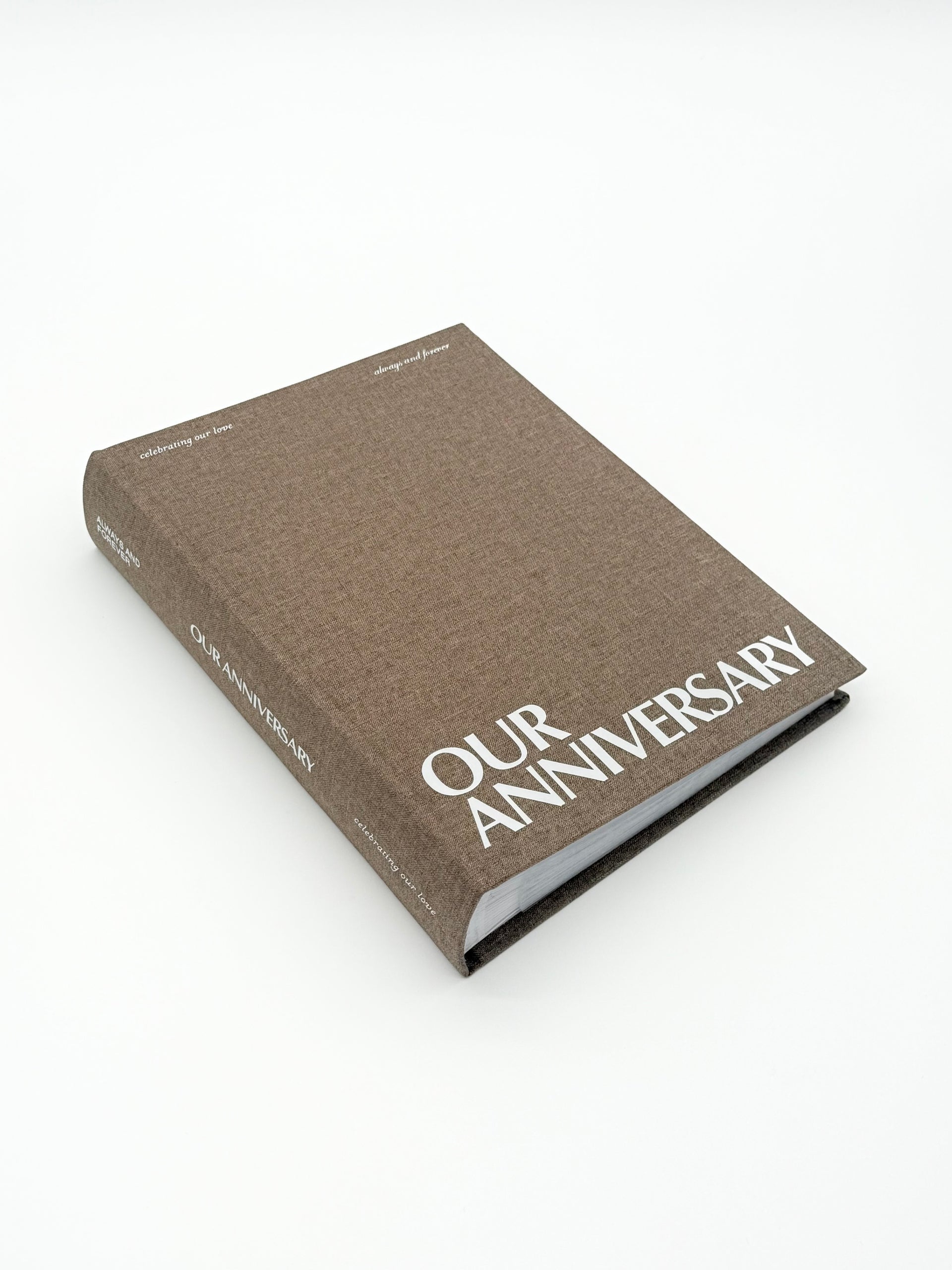 Our Anniversary Photo Album in brown linen