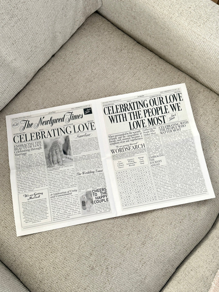 wedding newspaper prop bundle