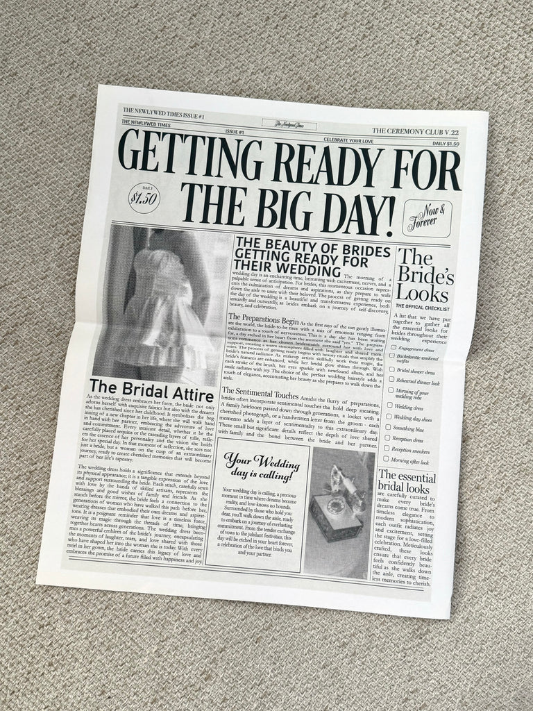 wedding newspaper prop bundle