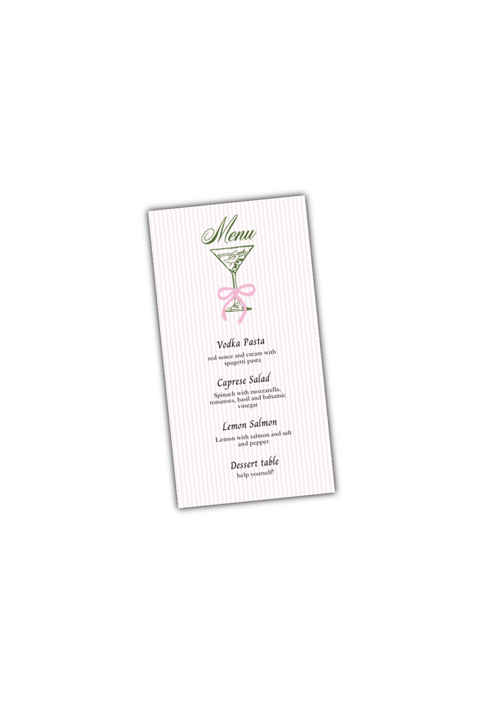wedding stationary digital download - bows and martinis