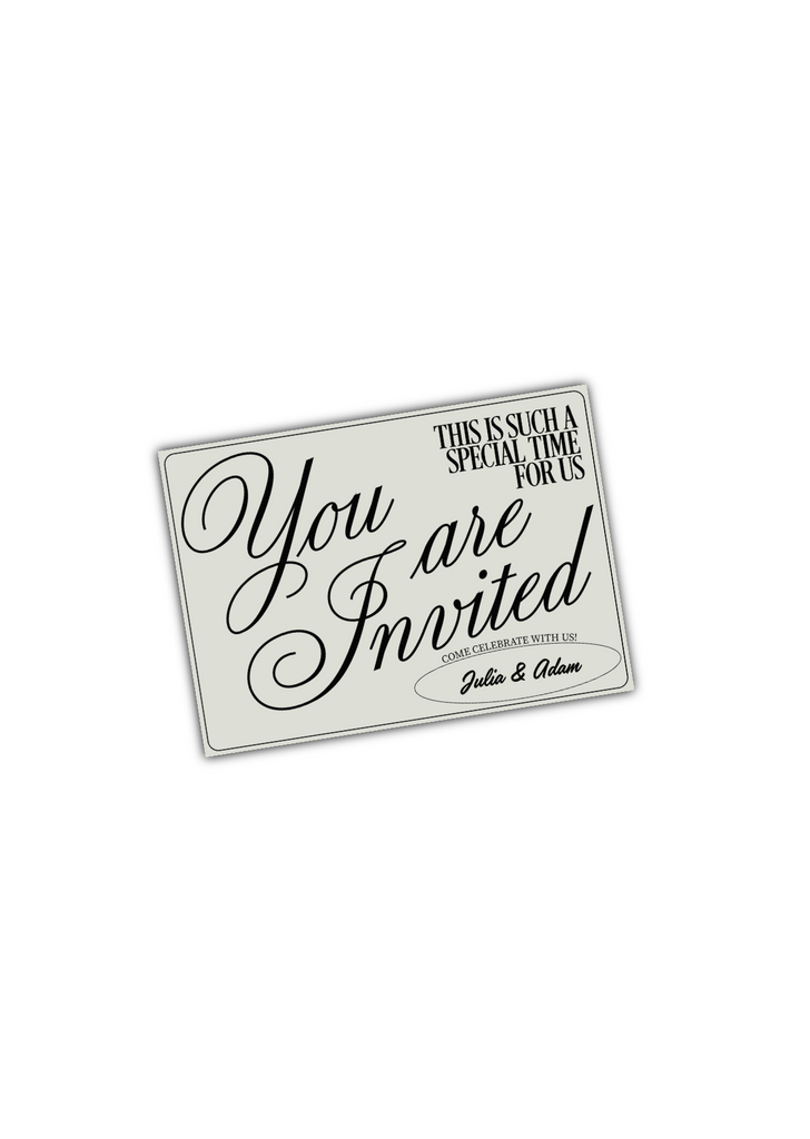 Wedding Invitation Template: Vintage Cream Postcard design